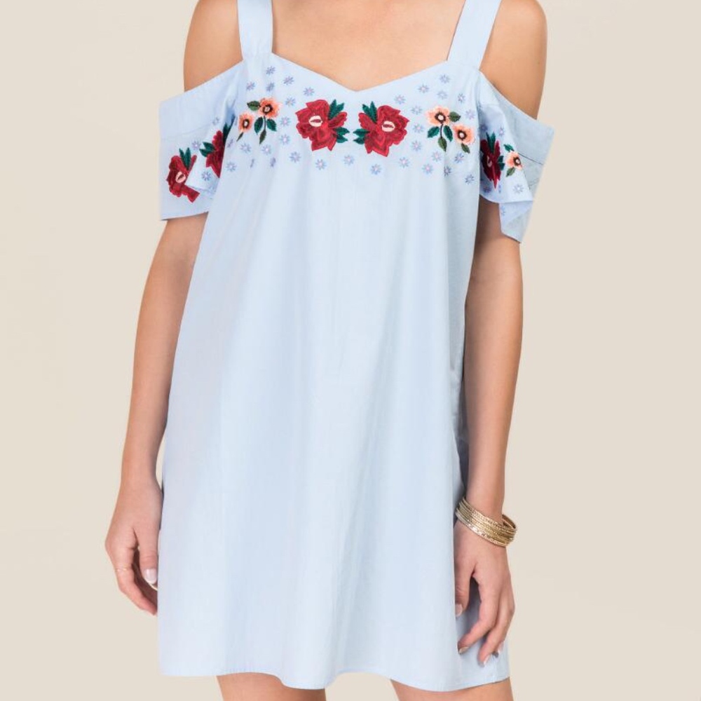 Gretchen Floral Embroidery Shift Dress